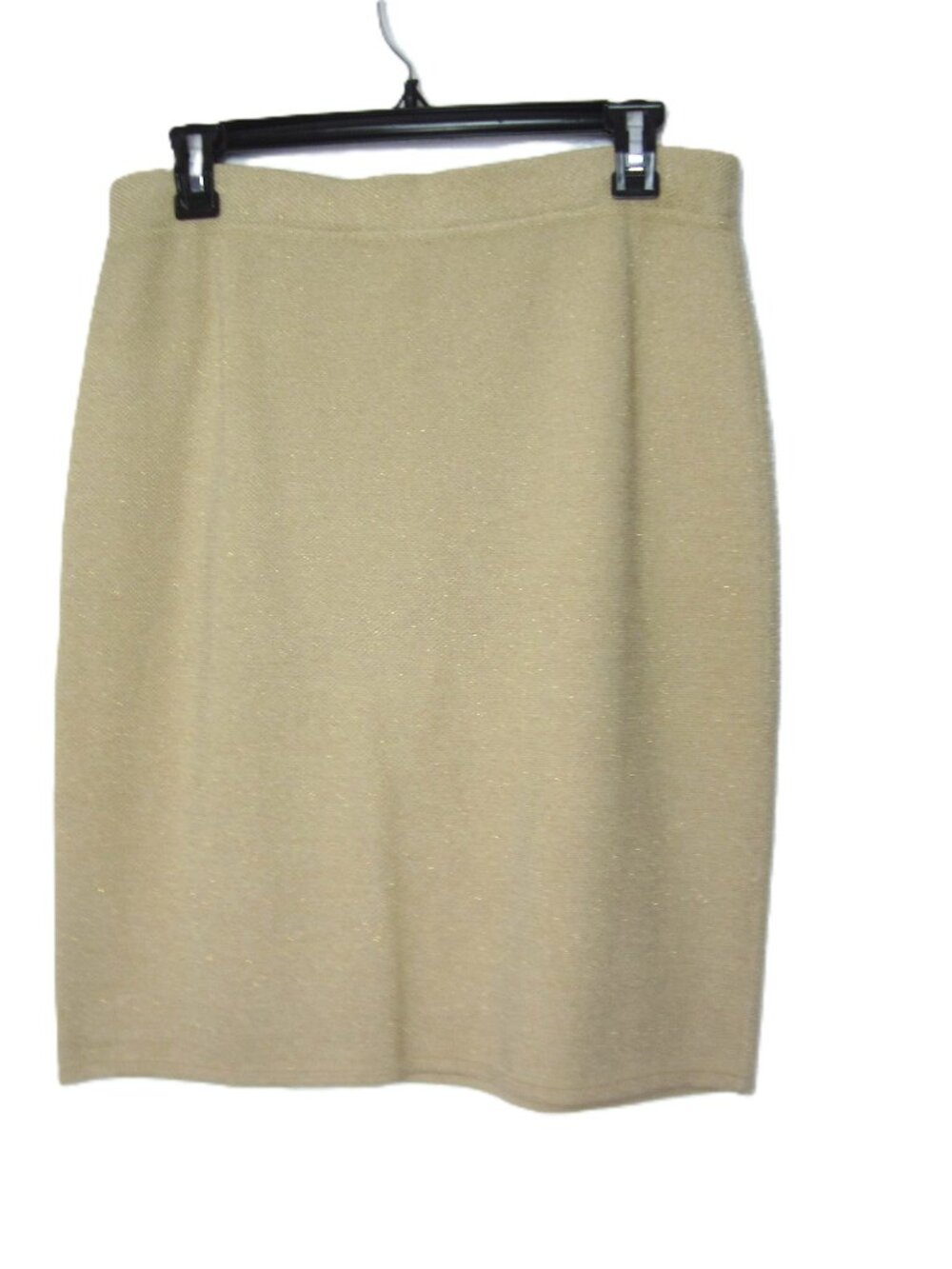 Escada Womens Size 40 US 10 Gold Wool Silk Blend Pencil Straight Skirt Metallic